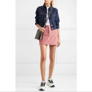 GRLFRND Pink Zamira Cotton-blend Corduroy Mini Skirt